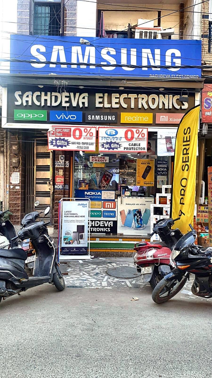 Sachdeva Electronics storefront in Rashid Market, East Delhi